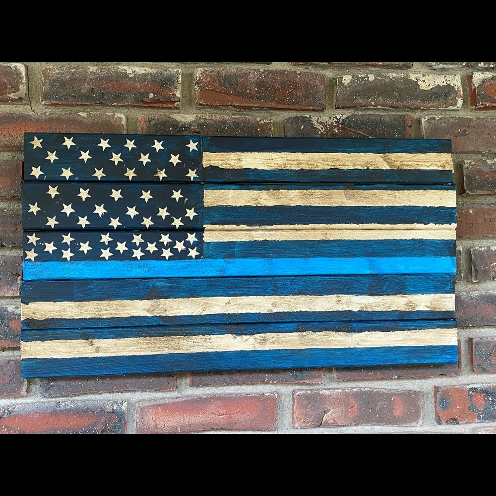 Rustic Handcrafted American Flag 24 x 13”